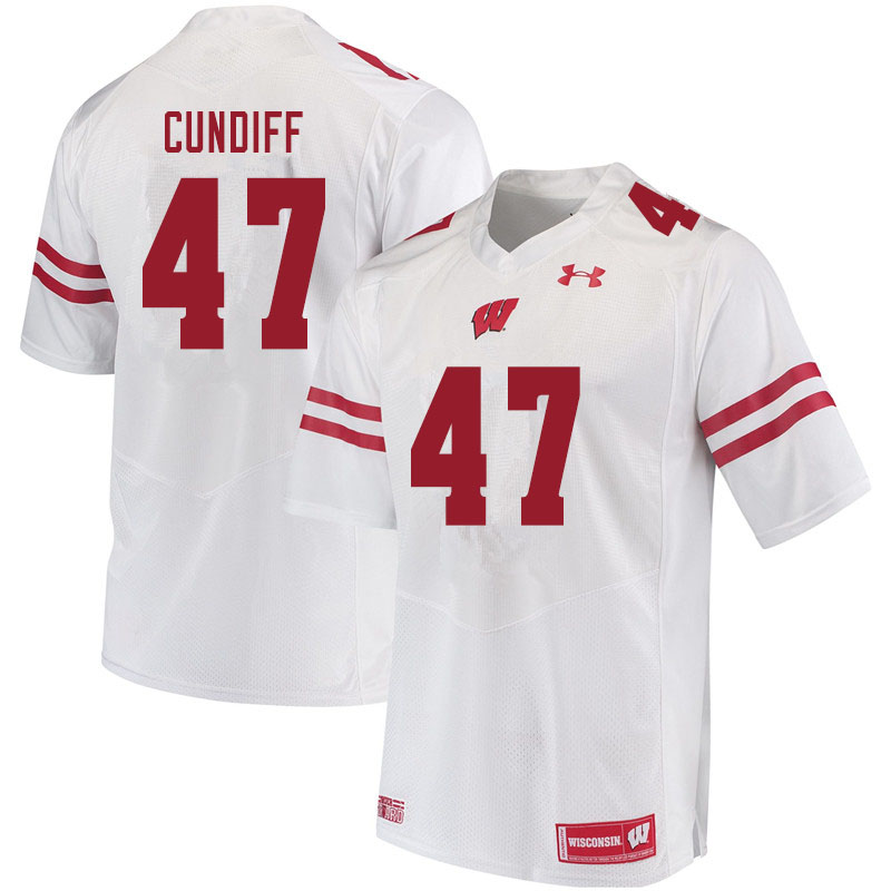 Wisconsin Badgers Men's #47 Clay Cundiff NCAA Under Armour Authentic White College Stitched Football Jersey TM40Y83ET